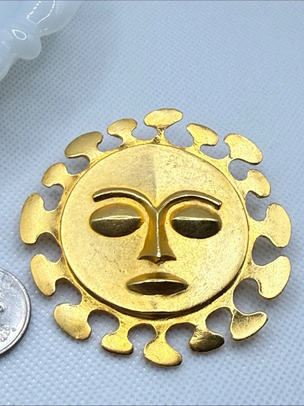 Vintage unsigned Maxine Denker huge celestial sun brooch pin pendant Nordstrom